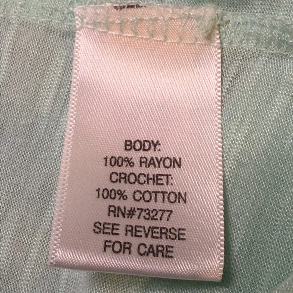 Apt. 9 Light Mint Green Tunic Top with Crochet Trim V-Neck - XL - Picture 7 of 8